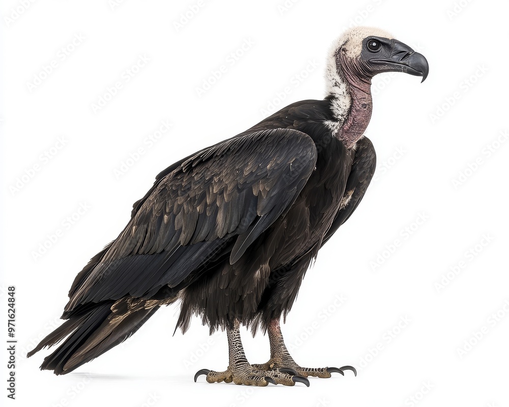 A Majestic Vulture Stands Proudly, Showcasing Its Impressive Wingspan and Keen Gaze A Majestic Vulture Stands Proudly, Showcasing Its Impressive Wingspan and Keen Gaze