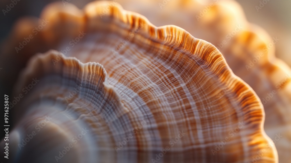 A close-up view of a beautifully patterned seashell showcasing intricate lines and colors. A close-up view of a beautifully patterned seashell showcasing intricate lines and colors.