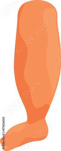 Cartoon illustration of a human leg showing swelling from the knee to the foot