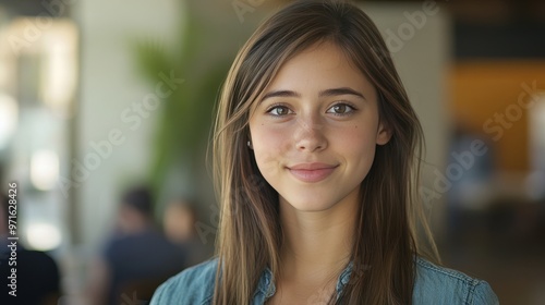 Wallpaper Mural Portrait of a Smiling Young Woman Torontodigital.ca