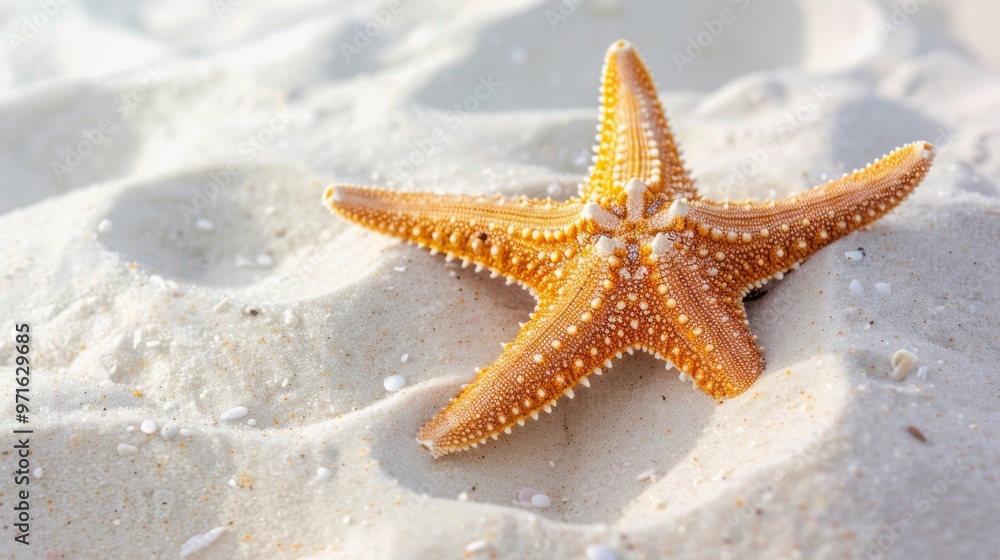 Beautiful Starfish on Pristine White Sand Beach Beautiful Starfish on Pristine White Sand Beach