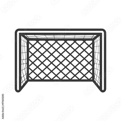 Black and White Outline of a Soccer Goal
