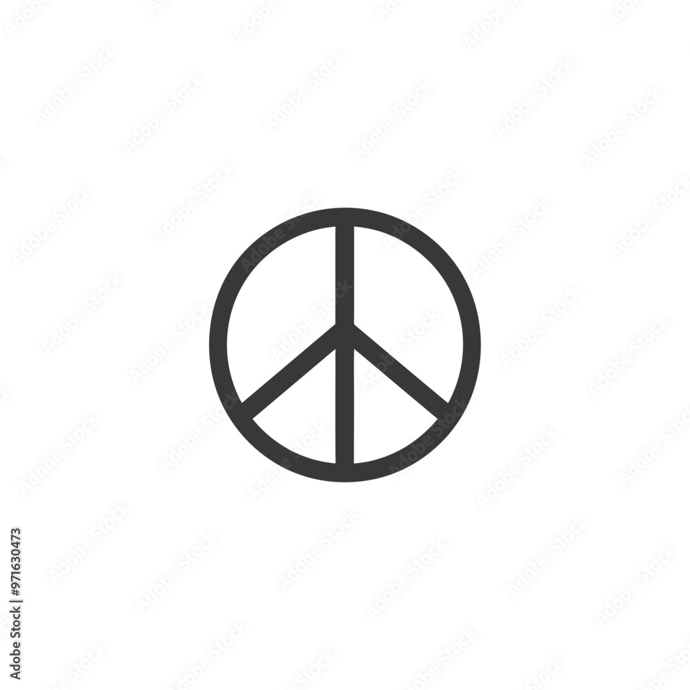 Black and White Peace Symbol Icon Black and White Peace Symbol Icon
