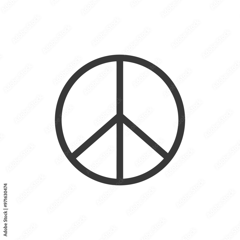 Black and white peace symbol icon Black and white peace symbol icon