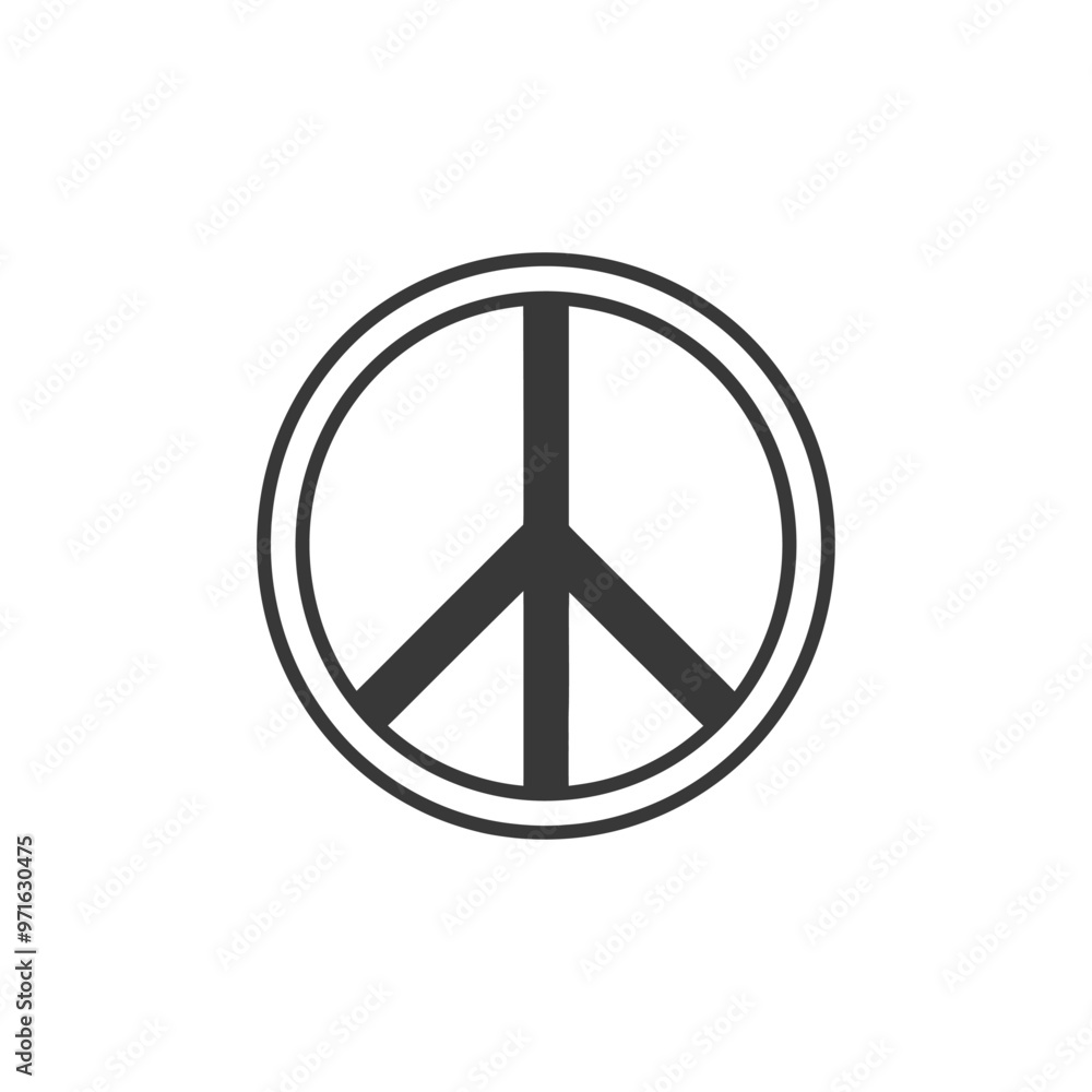 Black and White Peace Sign Symbol Black and White Peace Sign Symbol