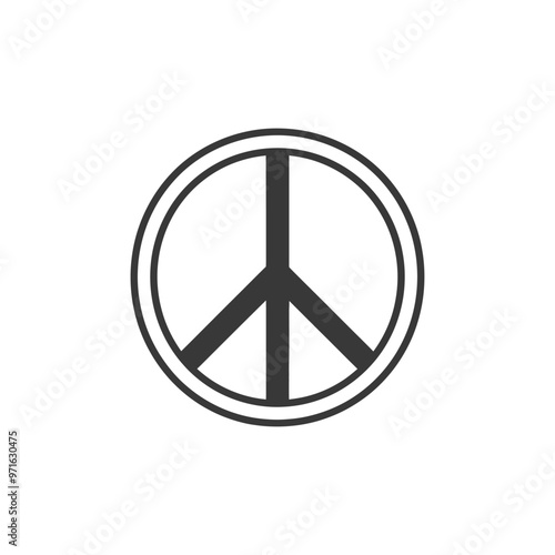 Black and White Peace Sign Symbol