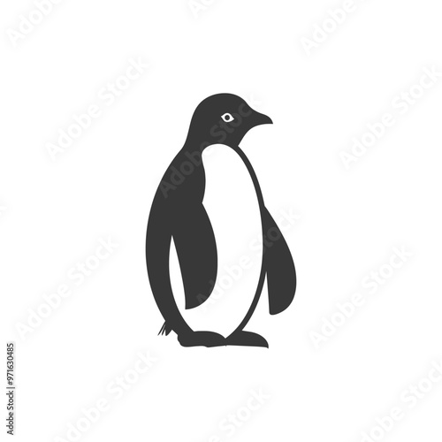 Black and White Penguin Silhouette