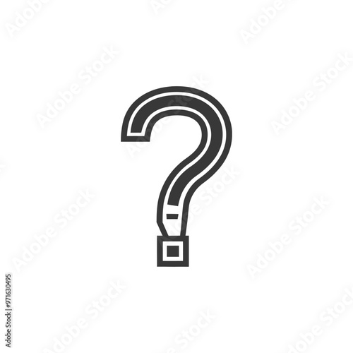 Black and White Question Mark with a Square Base