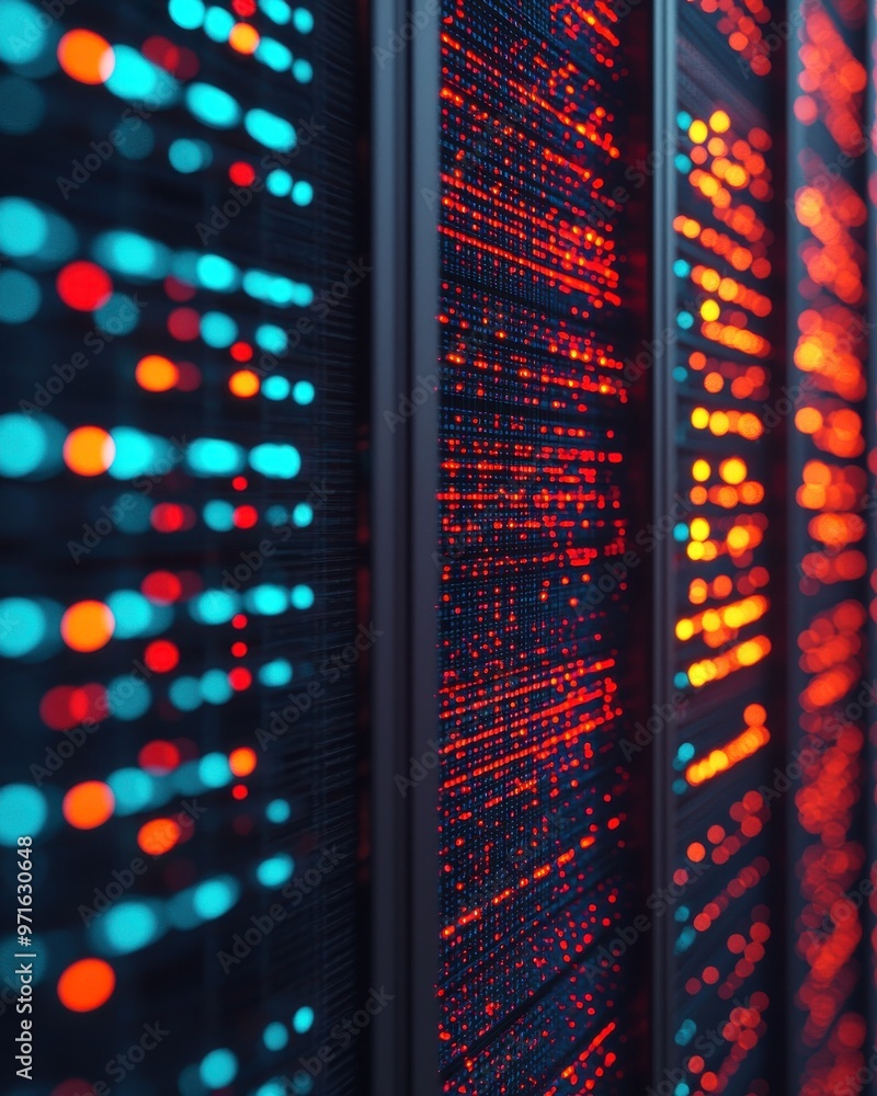 An abstract representation of data streams illuminated in blue and red, showcasing technology and digital innovation. An abstract representation of data streams illuminated in blue and red, showcasing technology and digital innovation.