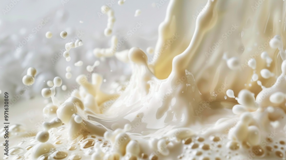 Yogurt Fermentation Bacteria in Action - Captivating Detail of Dairy Splash Yogurt Fermentation Bacteria in Action - Captivating Detail of Dairy Splash