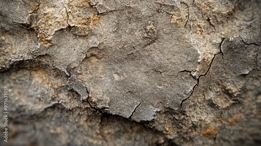 Close-up of cracked, textured rock surface revealing natural geological patterns. Close-up of cracked, textured rock surface revealing natural geological patterns.