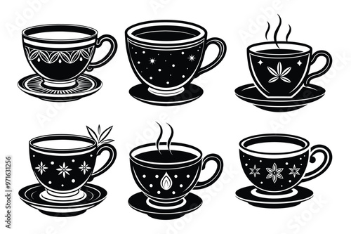 Tea cup vector icon with white background