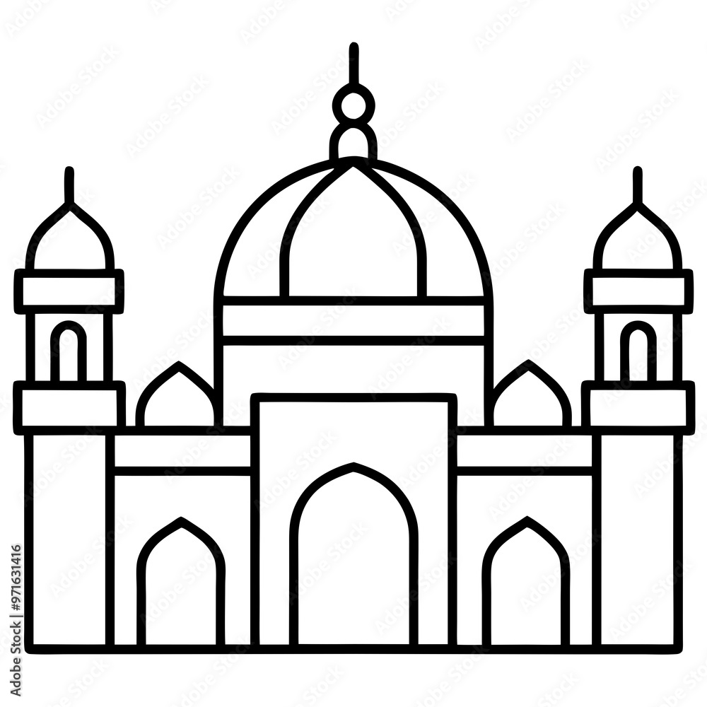 Mosque icon Line art vector Mosque icon Line art vector