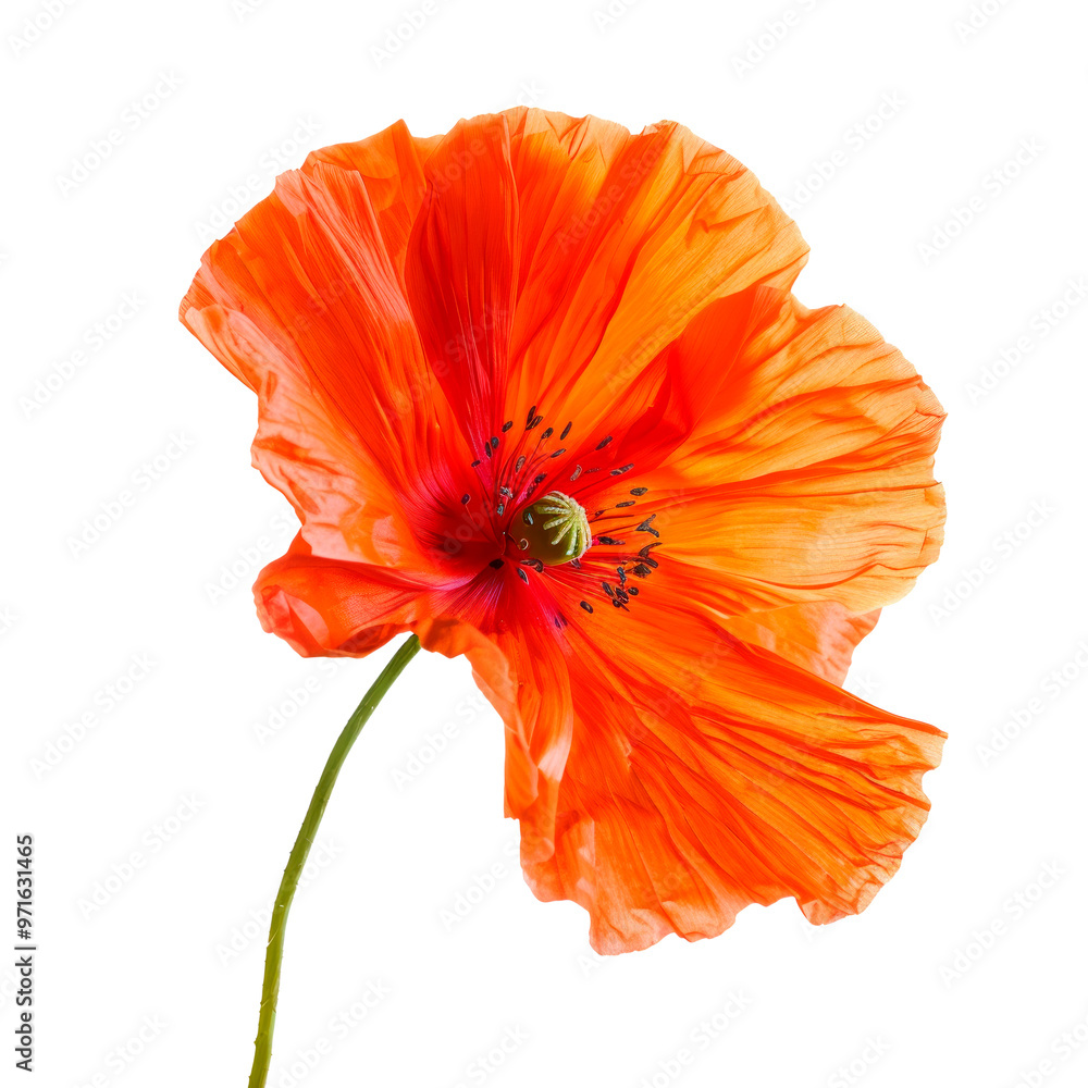 A beautiful red poppy flower, isolated on transparent background. PNG element. A beautiful red poppy flower, isolated on transparent background. PNG element.