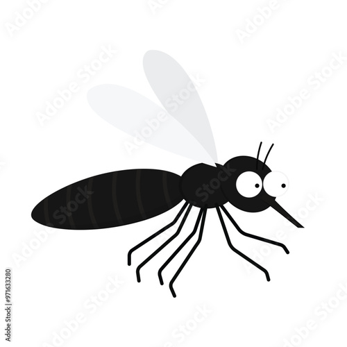 Mosquito bites. mosquito cartoon. wallpaper. free space for text. copy space.