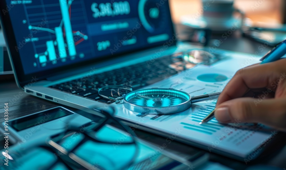 Audit - official financial examination for business as concept on virtual screen Audit - official financial examination for business as concept on virtual screen