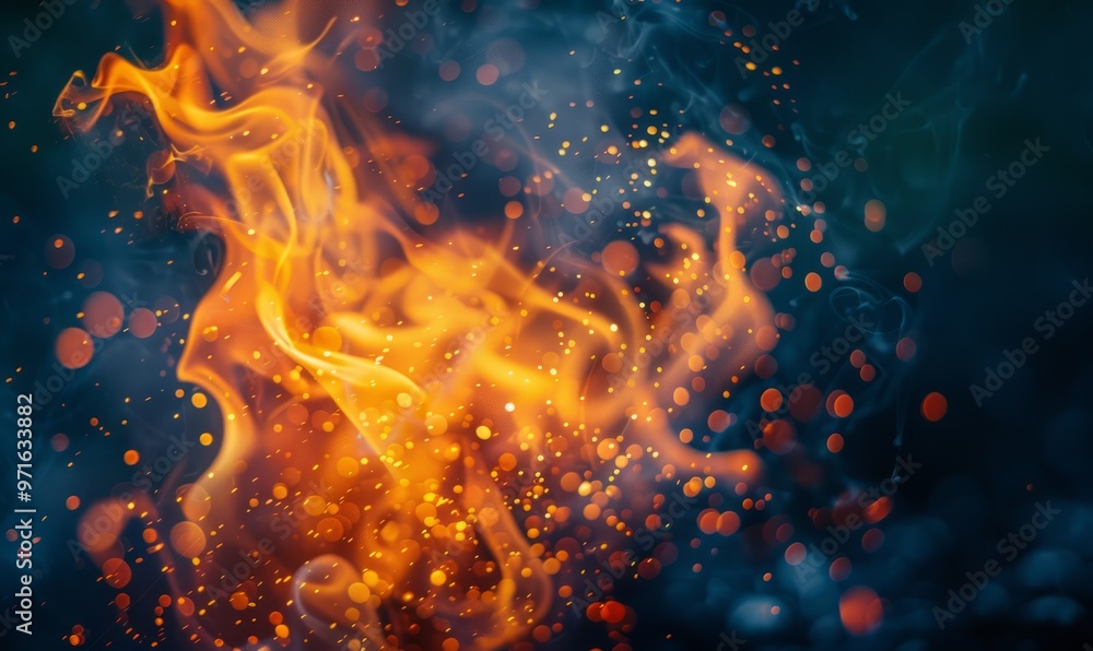 Bokeh from blurred orange flame background Bokeh from blurred orange flame background