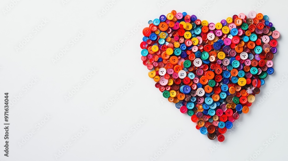 Colorful Plastic Buttons Heart. Colorful Plastic Buttons Heart.