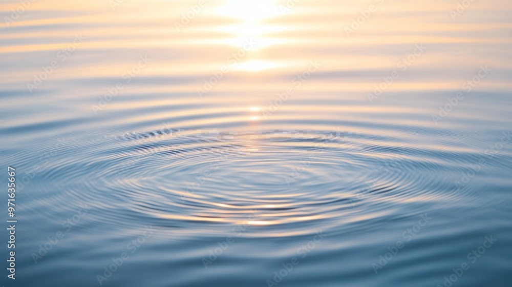 Serene water surface with gentle ripples reflecting soft sunlight. Serene water surface with gentle ripples reflecting soft sunlight.