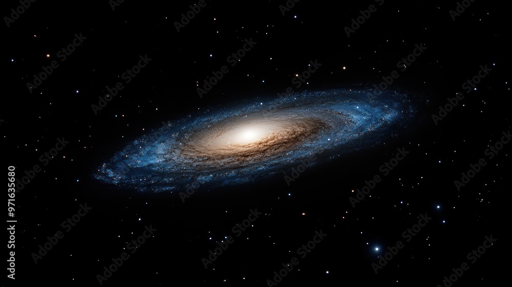 A stunning image of a spiral galaxy, showcasing its luminous core and swirling arms. A stunning image of a spiral galaxy, showcasing its luminous core and swirling arms.