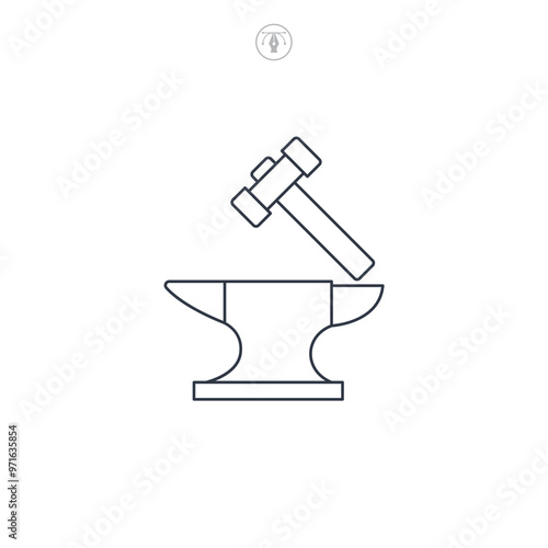 Hammer and Anvil icon symbol vector illustration isolated on white background