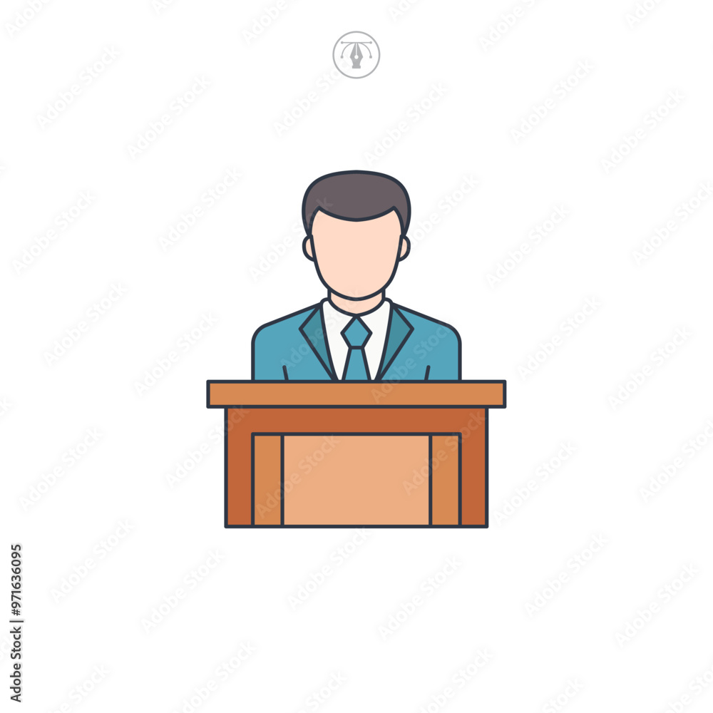 Jury Box icon symbol vector illustration isolated on white background Jury Box icon symbol vector illustration isolated on white background