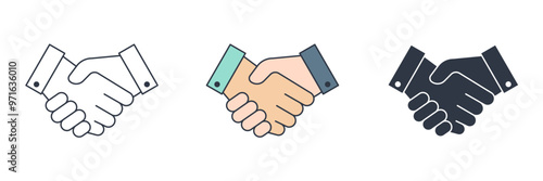 Handshake icon symbol vector illustration isolated on white background