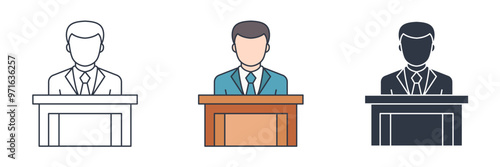 Jury Box icon symbol vector illustration isolated on white background