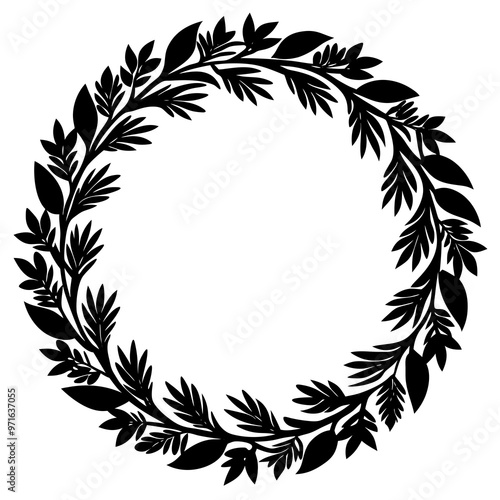 Wreaths Silhouette vector art illustration photo