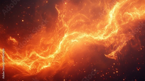 A fiery background with flames dancing across the screen, vibrant and intense