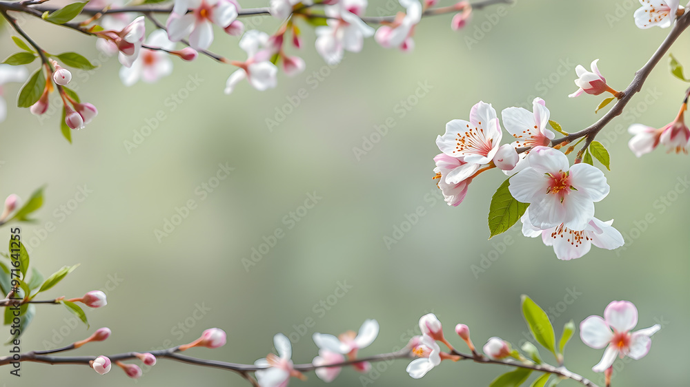 Colorful flowers on a twig on on a tree. AI generated image, ai Colorful flowers on a twig on on a tree. AI generated image, ai