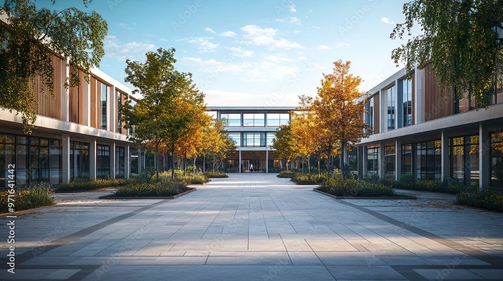 Naklejka premium Expansive campus architecture captured in beautiful and sophisticated design pictures