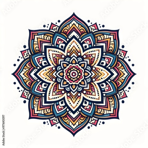 Mandala on white background, Indian element 