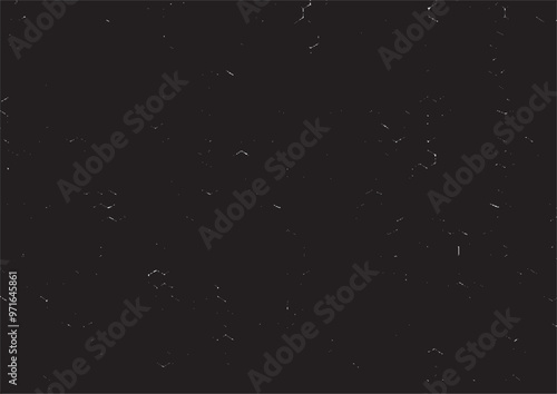 A simple monochrome abstract pattern with a distressed look, featuring a black background and white dots resembling a night sky