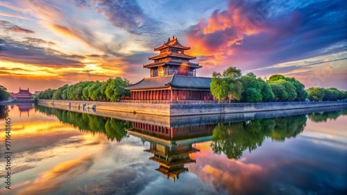 Forbidden City of Beijing China. Nice conner View of Forbidden City at dusk,Beijing, China. 