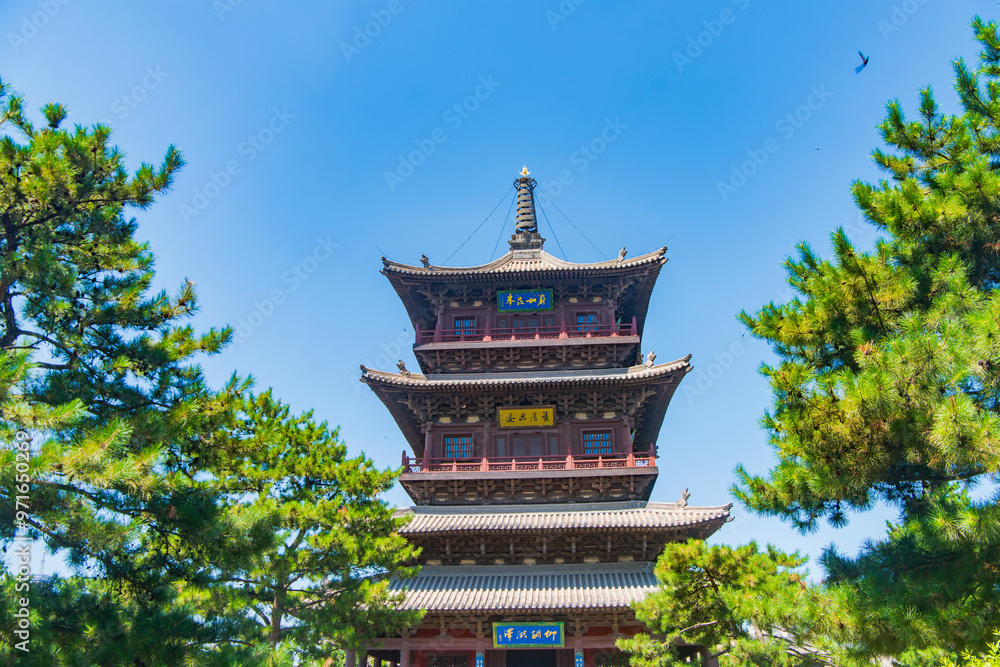 Beautiful scenery of Huayan Temple in Datong, Shanxi, China on a sunny summer day Beautiful scenery of Huayan Temple in Datong, Shanxi, China on a sunny summer day