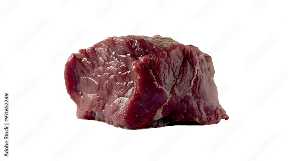 Fototapeta premium Raw beef meat isolated on transparent background 8K high resolution