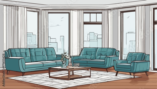 Cozy Living Room Interior Design with Stylish Furniture