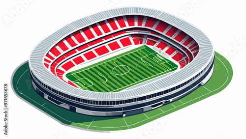 Football Arena Design in Isometric Perspective
