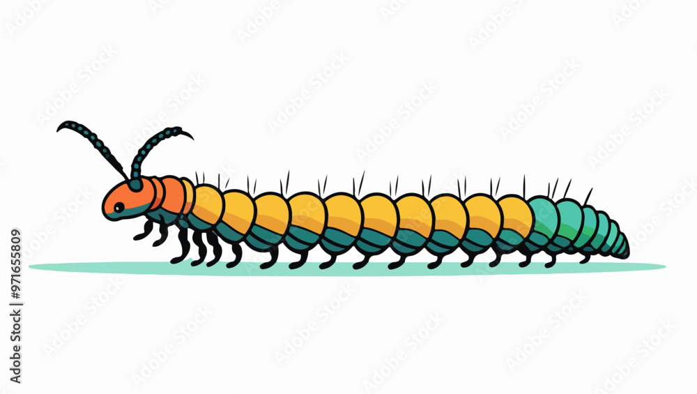 Naklejka premium Creepy Crawling Centipede Vector Illustration