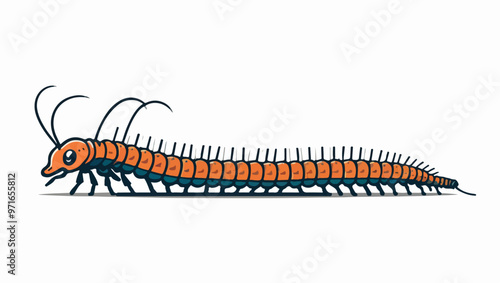 Detailed Centipede with Many Legs Design