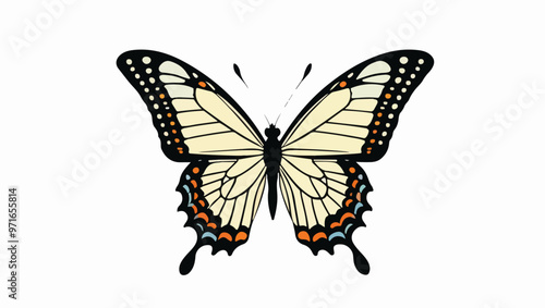 Vibrant Butterfly Design with Detailed Wings