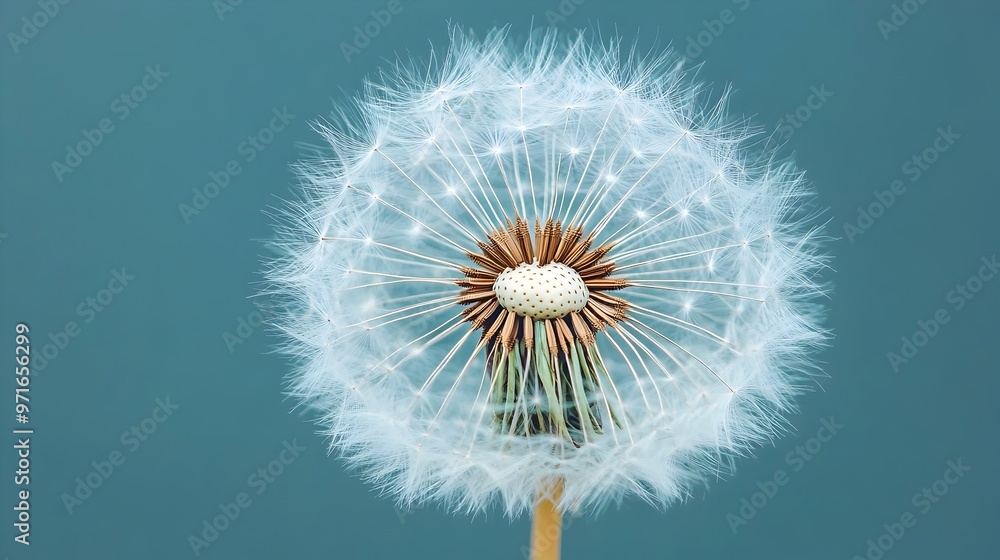 Fototapeta premium Close up Macro Shot of a Delicate Dandelion Seed with Intricate Patterns and Textures