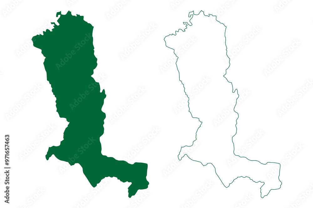 Obraz premium Gariaband district (Chhattisgarh State, division, Republic of India) map vector illustration, scribble sketch Gariaband map