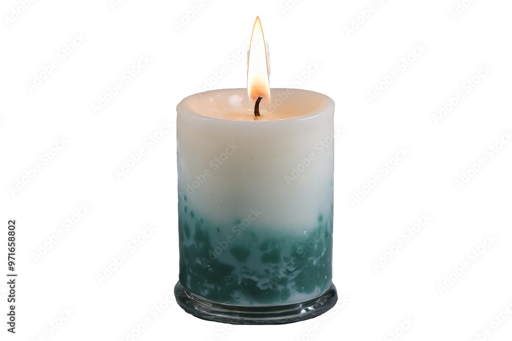 burning candle on a white background burning candle on a white background