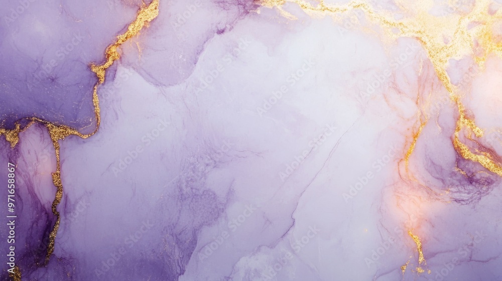 Naklejka premium Lavender and gold marble texture, soft and luxurious marble generative ai