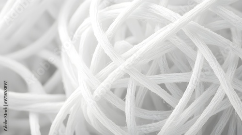 Detailed Microscopic View of Fabric Fiber Surface Structure