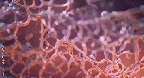 Closeup of insulin receptor proteins embedded in the cell membrane with their binding sites 4k animation photo