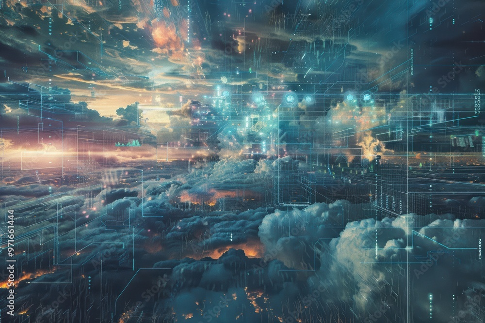 Obraz premium Abstract AI algorithm background with futuristic neural networks and data flow.