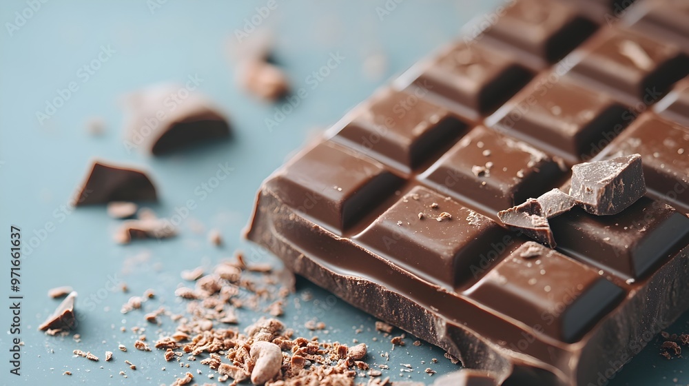 Fototapeta premium Exquisite Chocolate Bar with Intricate Texture and Fine Details